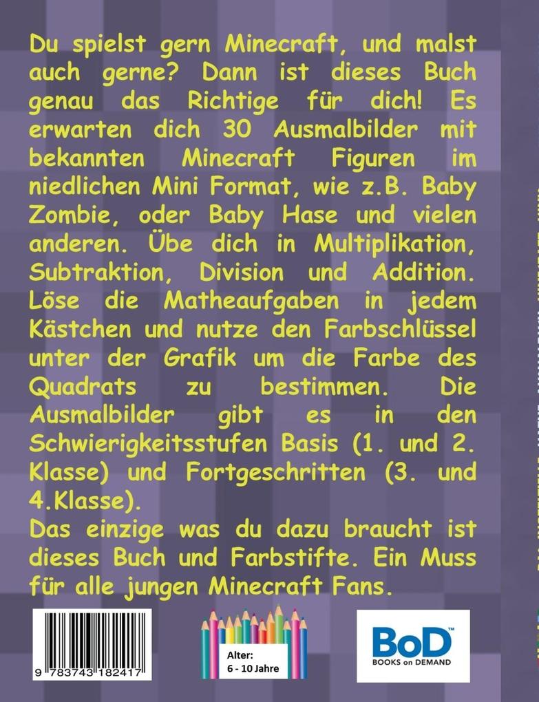 Weitere Ansicht: Funcraft - Das inoffizielle Mathe Ausmalbuch: Minecraft Minis (Cover Dragon) | Theo Von Taane