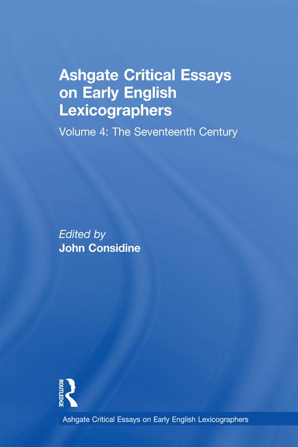 Ashgate Critical Essays on Early English Lexicographers als eBook pdf