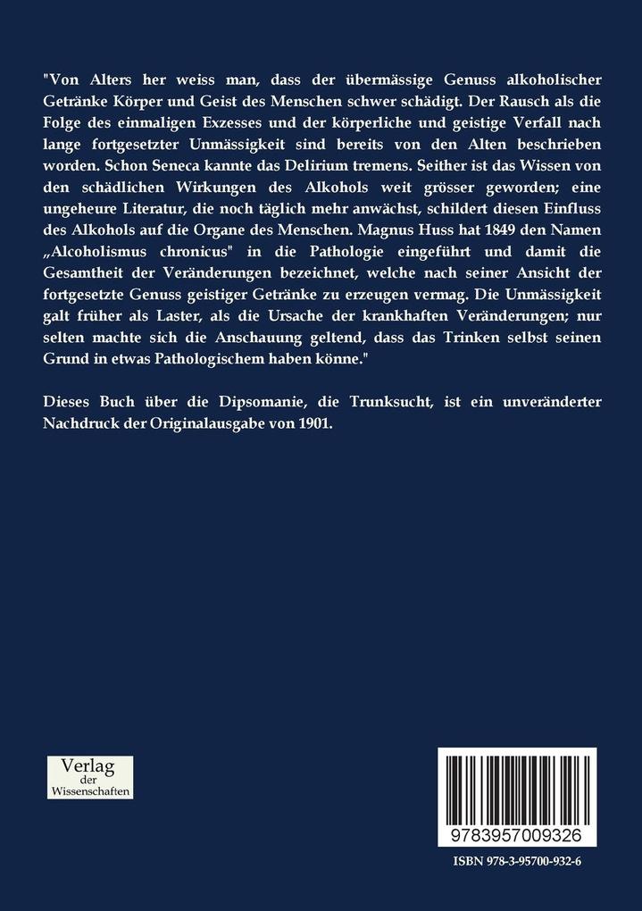 Weitere Ansicht: Die Dipsomanie (Trunksucht) | Robert Gaupp