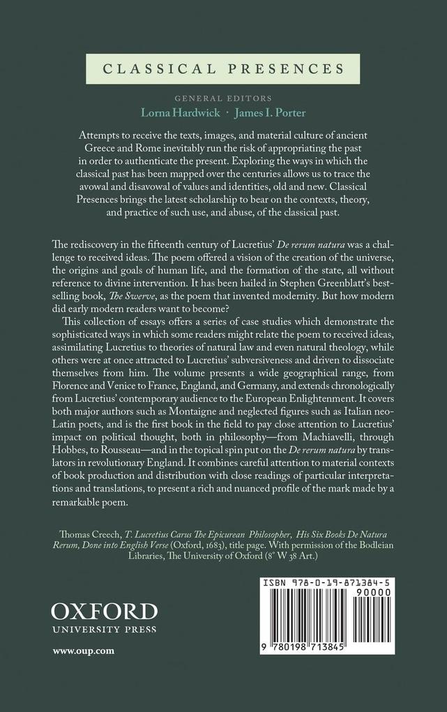 Weitere Ansicht: Lucretius and the Early Modern
