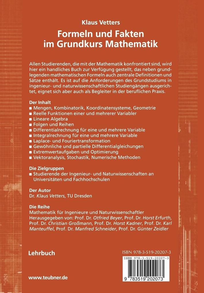 Weitere Ansicht: Formeln und Fakten im Grundkurs Mathematik | Klaus Vetters