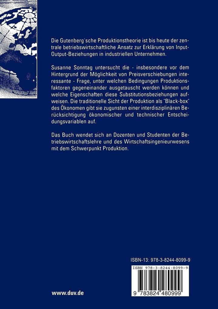 Weitere Ansicht: Die Gutenberg-Produktionsfunktion | Susanne Sonntag