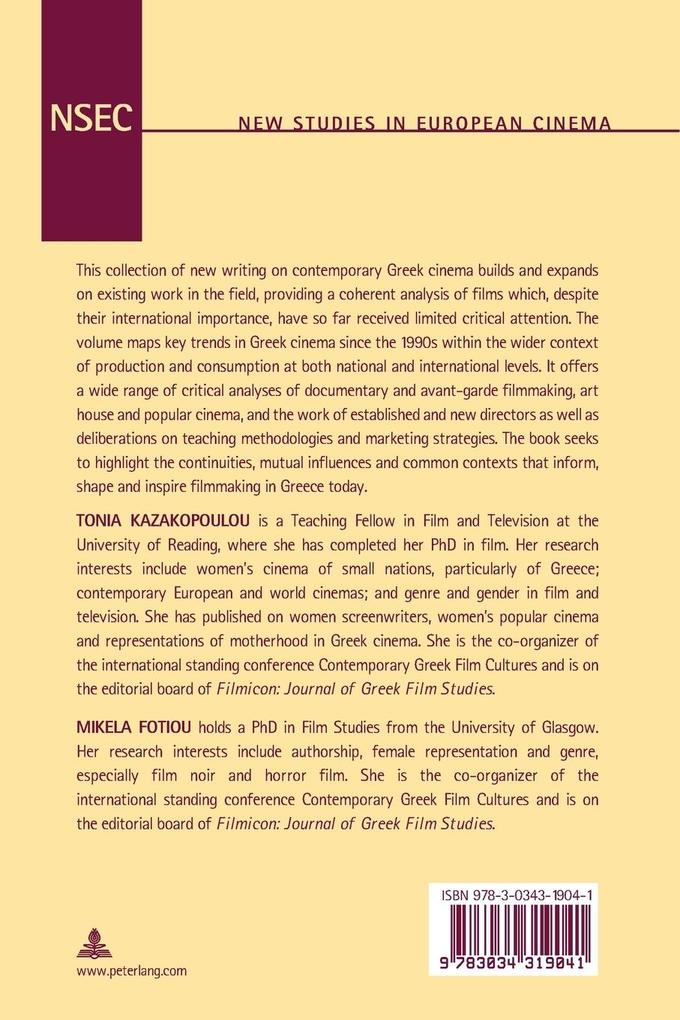 Weitere Ansicht: Contemporary Greek Film Cultures from 1990 to the Present