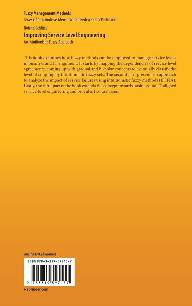 Weitere Ansicht: Improving Service Level Engineering | Roland Schütze