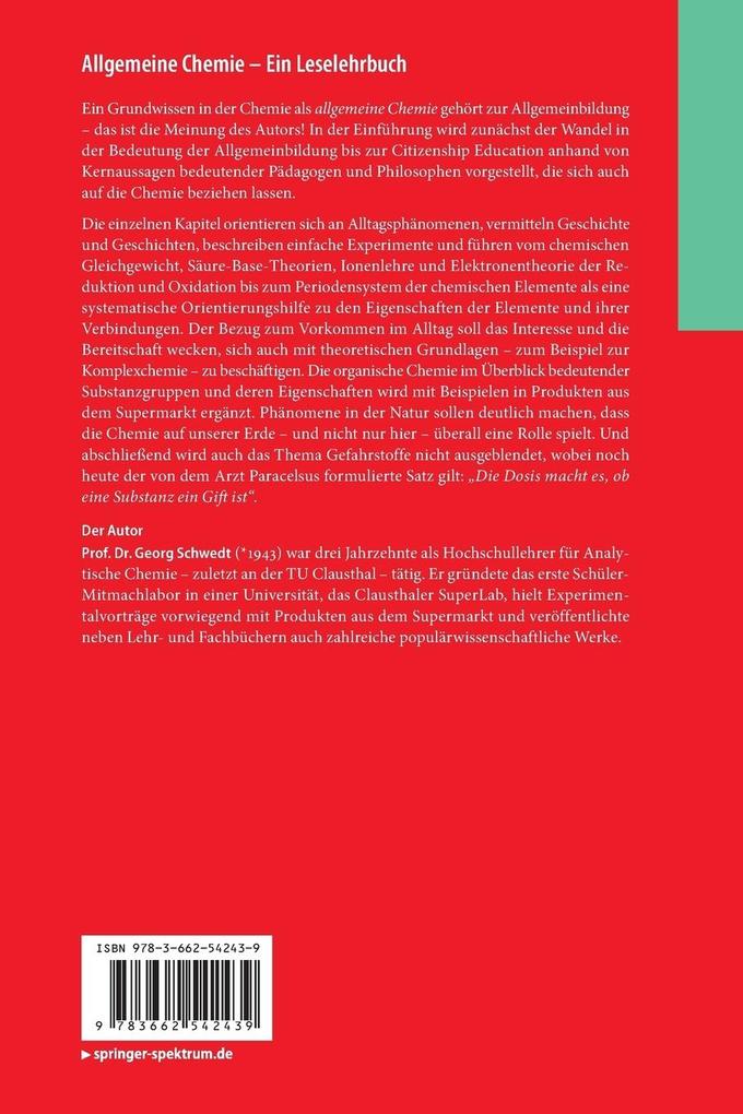 Weitere Ansicht: Allgemeine Chemie - ein Leselehrbuch | Georg Schwedt