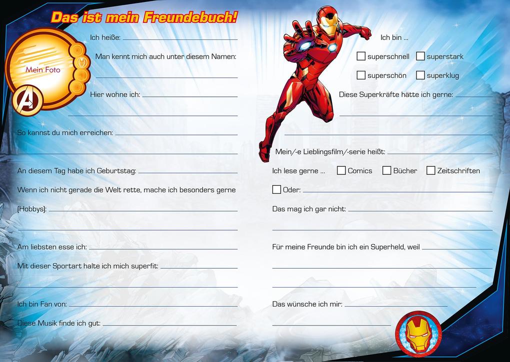 Weitere Ansicht: Marvel Avengers Freundebuch