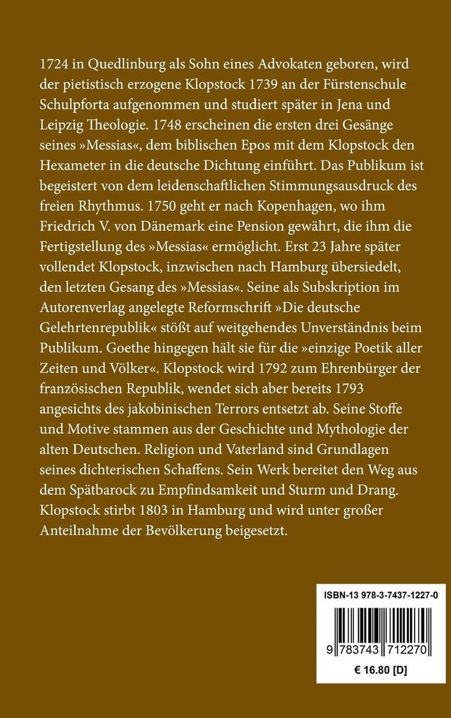 Weitere Ansicht: Aufsätze und Abhandlungen | Friedrich Gottlieb Klopstock