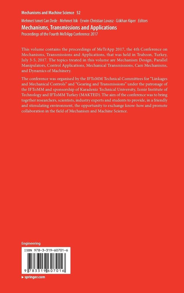 Weitere Ansicht: Mechanisms, Transmissions and Applications