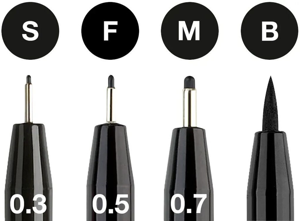 Weitere Ansicht: Faber-Castell Tuschestift PITT Artist Pens Black 4er Set