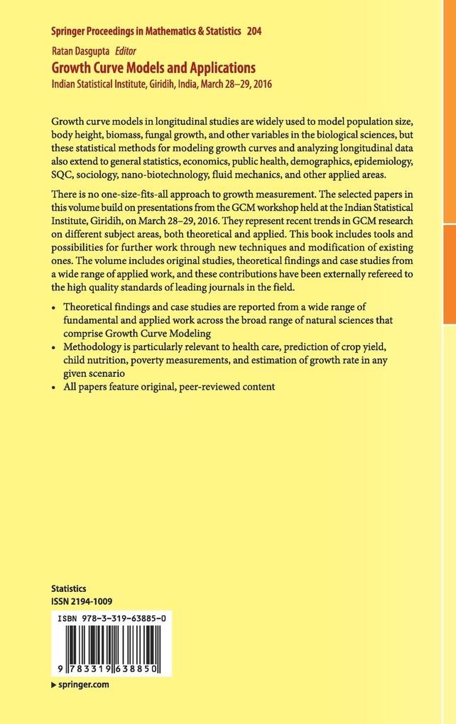 Weitere Ansicht: Growth Curve Models and Applications