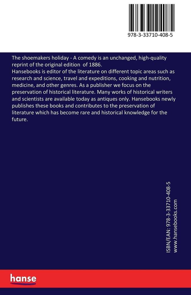 Weitere Ansicht: The shoemakers holiday | Thomas Dekker