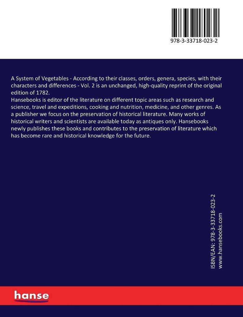 Weitere Ansicht: A System of Vegetables | Carl Von Linné, Carl Linné
