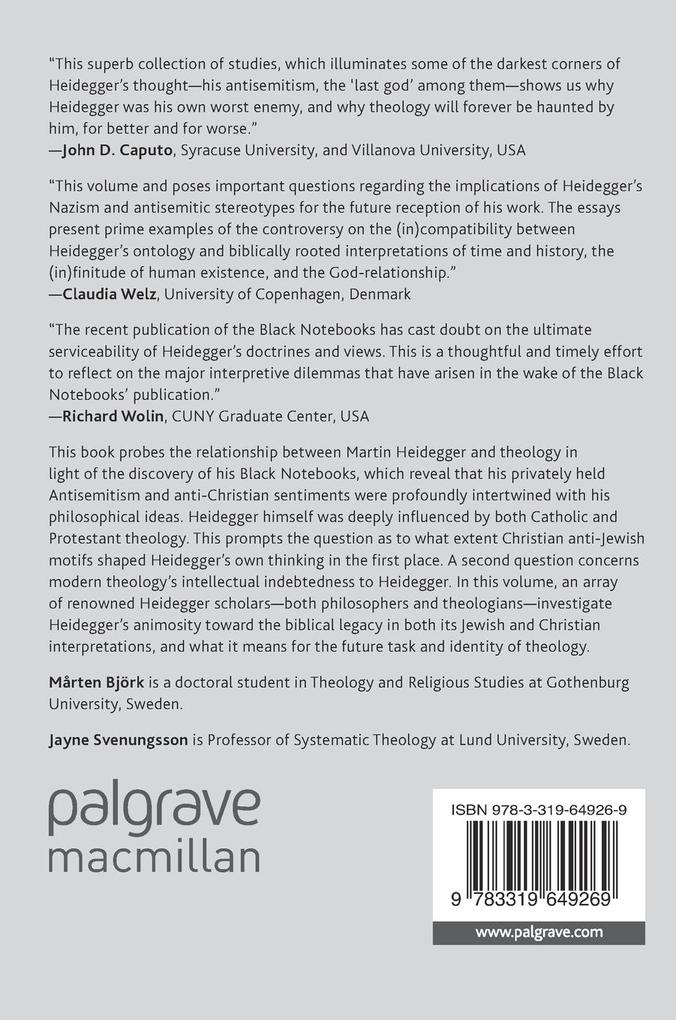 Weitere Ansicht: Heidegger's Black Notebooks and the Future of Theology