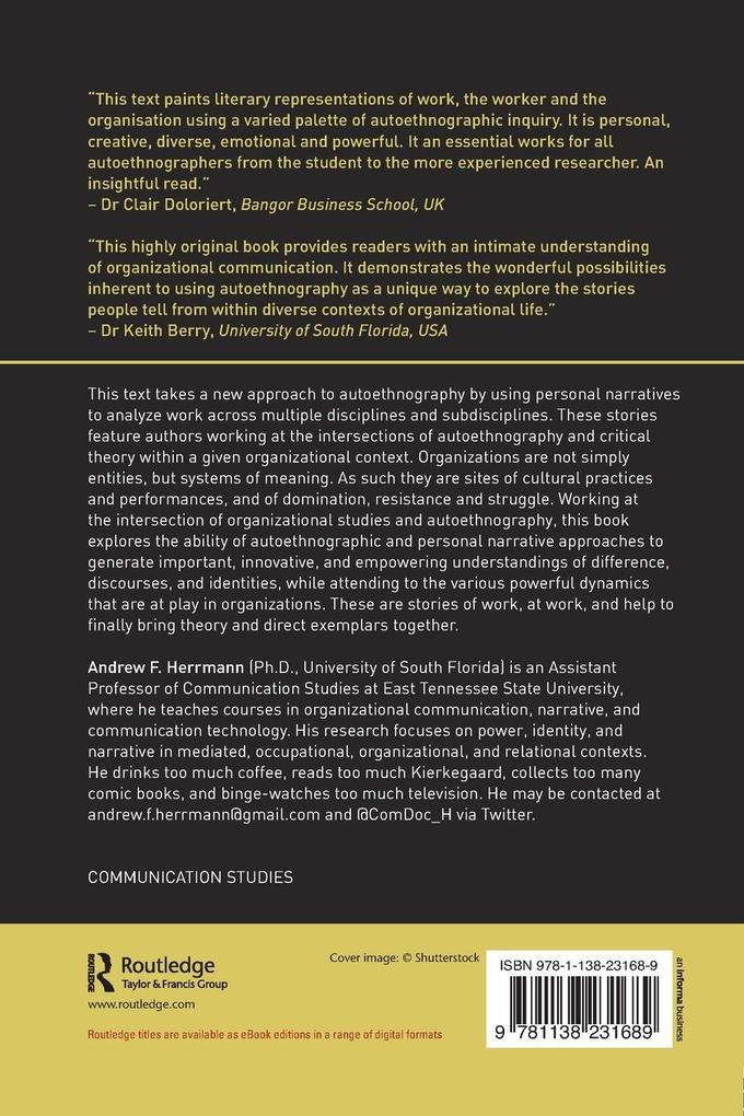 Weitere Ansicht: Organizational Autoethnographies | Andrew Herrmann
