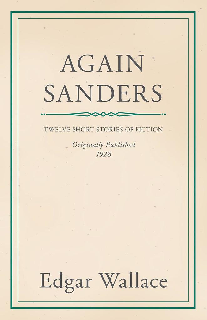 Produktbild: Again Sanders | Edgar Wallace