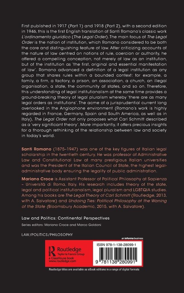 Weitere Ansicht: The Legal Order | Santi Romano