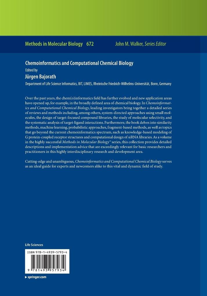 Weitere Ansicht: Chemoinformatics and Computational Chemical Biology