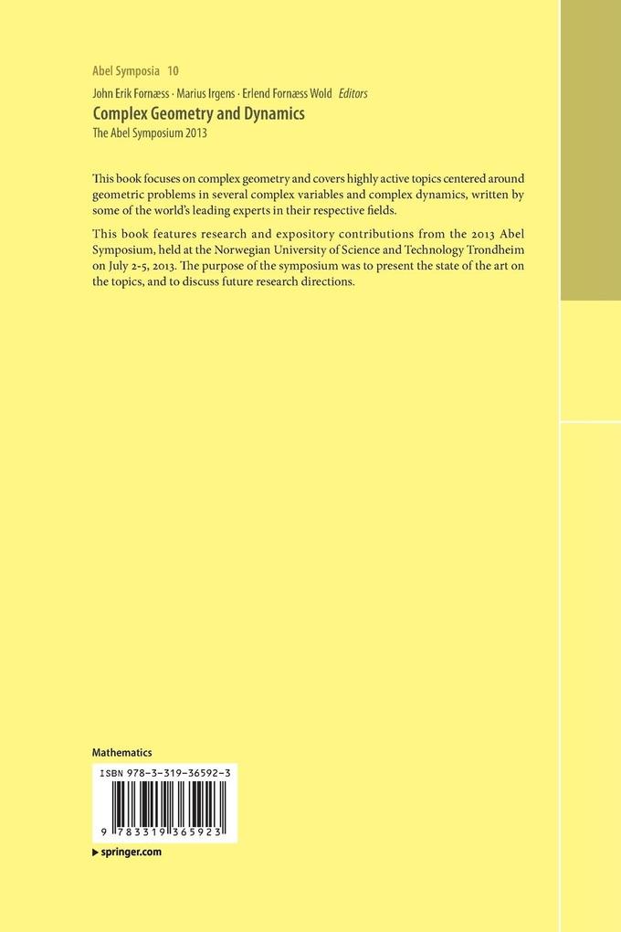 Weitere Ansicht: Complex Geometry and Dynamics