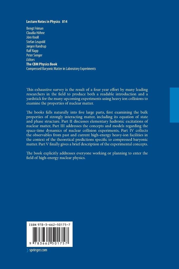 Weitere Ansicht: The CBM Physics Book