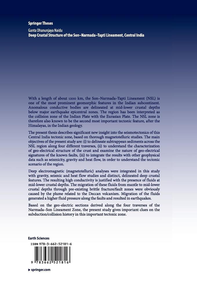 Weitere Ansicht: Deep Crustal Structure of the Son-Narmada-Tapti Lineament, Central India | G. Dhanunjaya Naidu