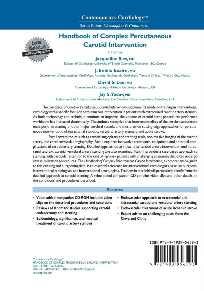 Weitere Ansicht: Handbook of Complex Percutaneous Carotid Intervention