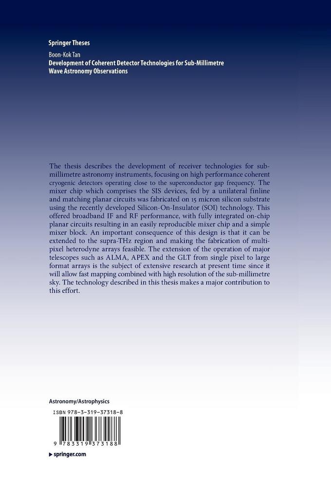 Weitere Ansicht: Development of Coherent Detector Technologies for Sub-Millimetre Wave Astronomy Observations | Boon Kok Tan