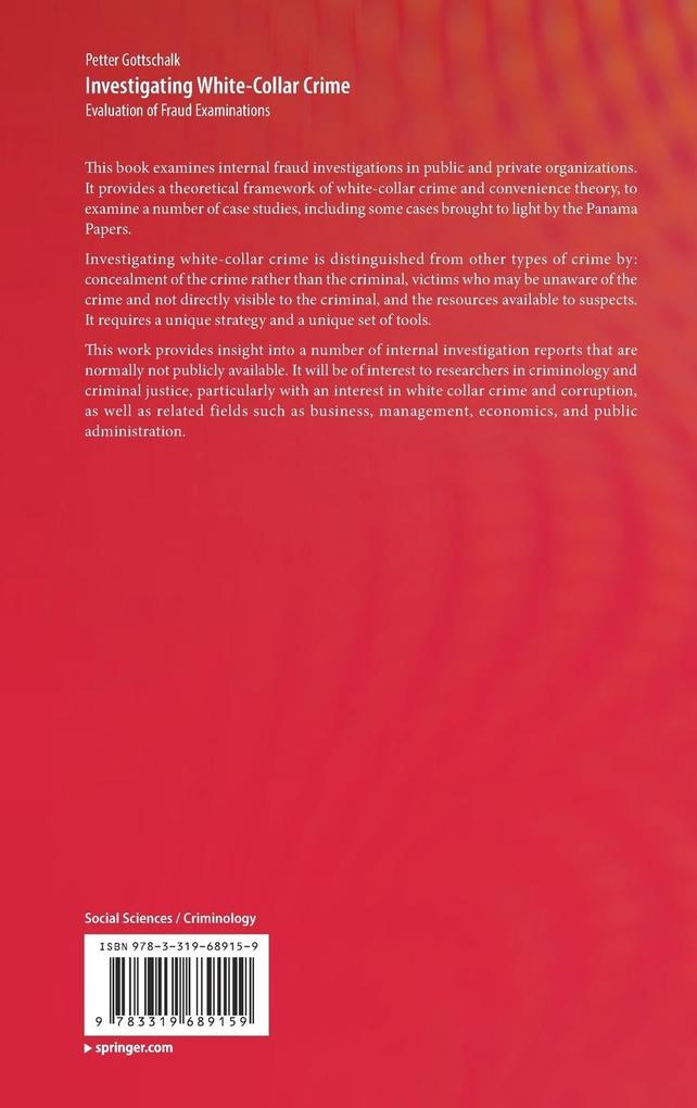 Weitere Ansicht: Investigating White-Collar Crime | Petter Gottschalk