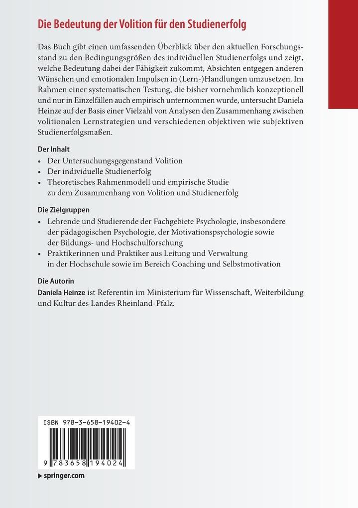Weitere Ansicht: Die Bedeutung der Volition für den Studienerfolg | Daniela Heinze
