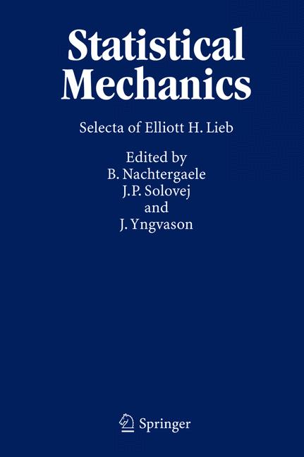 Weitere Ansicht: Statistical Mechanics | E.H. Lieb