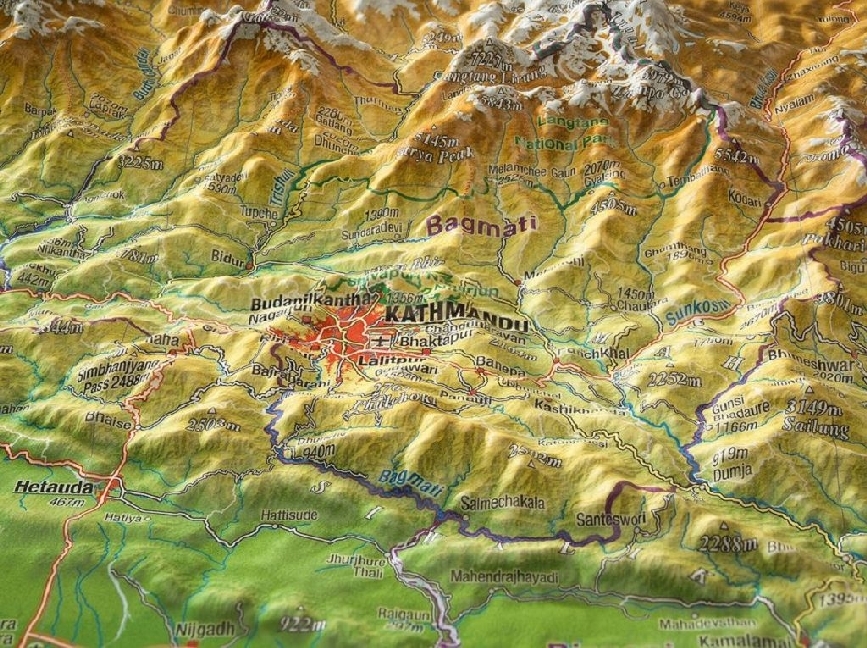 Weitere Ansicht: Nepal 1:1.150.000, Groß, Reliefkarte | André Markgraf, Mario Engelhardt