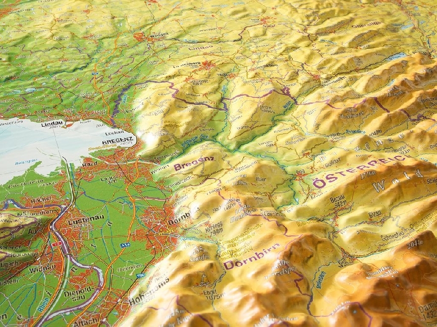 Weitere Ansicht: Relief Allgäu Bodensee 1:200.000, Reliefkarte | André Markgraf, Mario Engelhardt