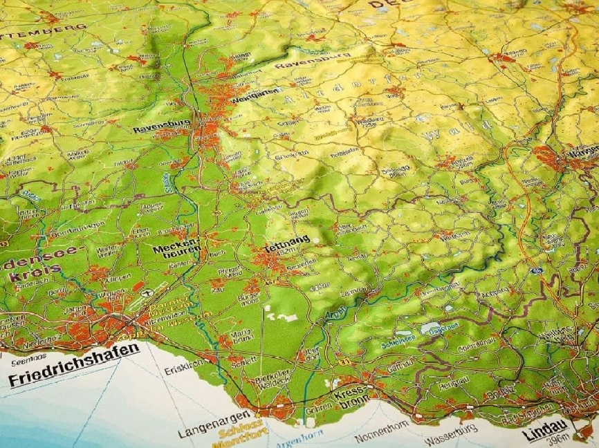 Weitere Ansicht: Relief Allgäu Bodensee 1:200.000, Reliefkarte | André Markgraf, Mario Engelhardt