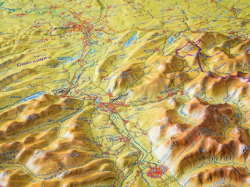Weitere Ansicht: Relief Allgäu Bodensee 1:200.000, Reliefkarte | André Markgraf, Mario Engelhardt