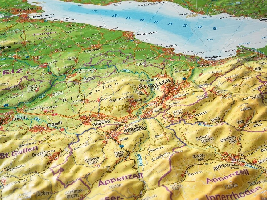 Weitere Ansicht: Relief Allgäu Bodensee 1:200.000, Reliefkarte | André Markgraf, Mario Engelhardt