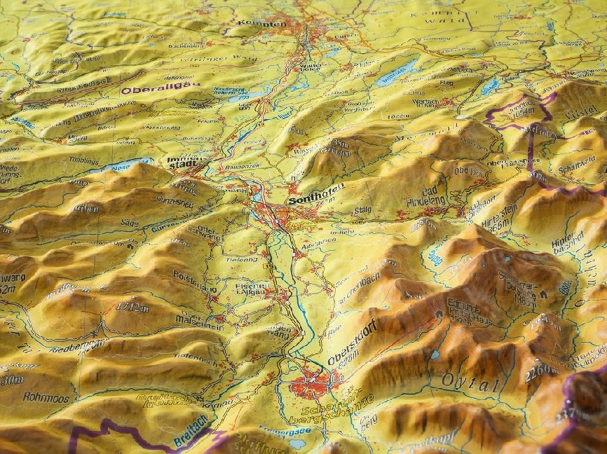 Weitere Ansicht: Relief Allgäu Bodensee 1:200.000, Reliefkarte | André Markgraf, Mario Engelhardt