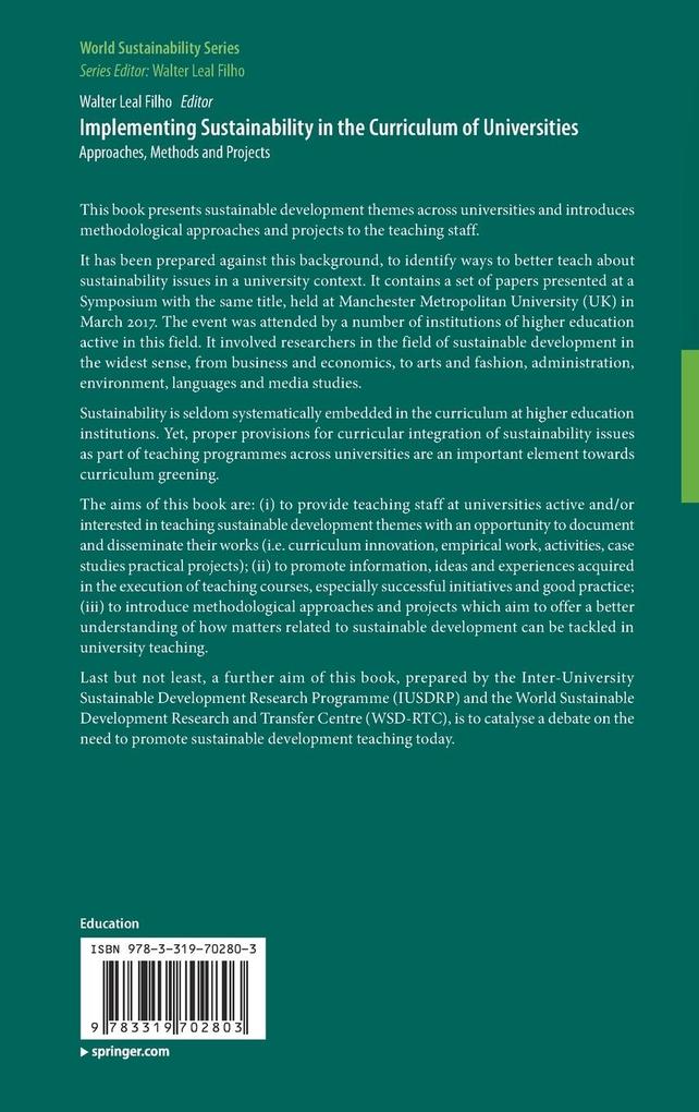 Weitere Ansicht: Implementing Sustainability in the Curriculum of Universities