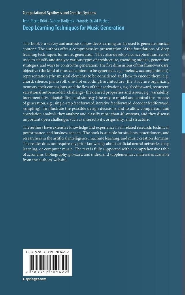 Weitere Ansicht: Deep Learning Techniques for Music Generation | Jean-Pierre Briot, Gaëtan Hadjeres, François-David Pachet