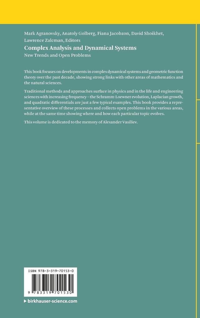 Weitere Ansicht: Complex Analysis and Dynamical Systems