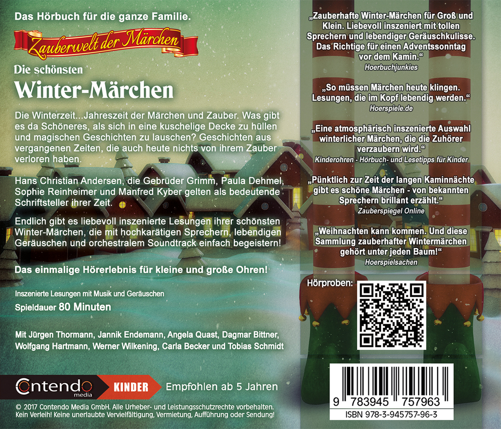Weitere Ansicht: Die schönsten Winter-Märchen,1 Audio-CD | Christoph Piasecki, Hans Christian Andersen, Gebrüder Grimm, Sophie Reinheimer, Paula Dehmel