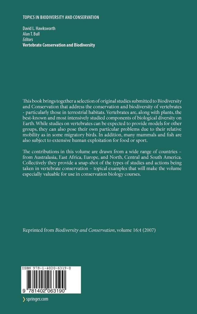 Weitere Ansicht: Vertebrate Conservation and Biodiversity