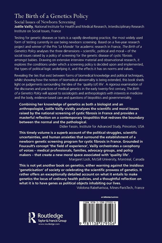 Weitere Ansicht: The Birth of a Genetics Policy | Joëlle Vailly