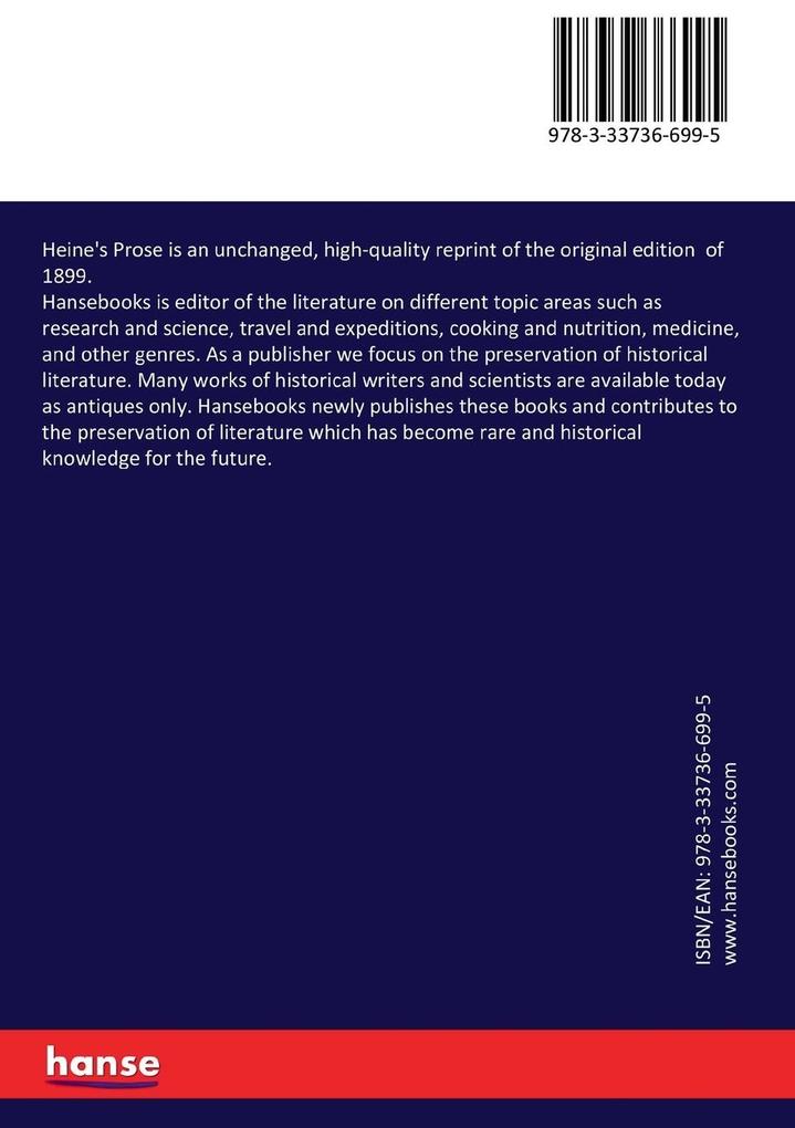 Weitere Ansicht: Heine's Prose | Heinrich Heine, Albert Bernhardt Faust