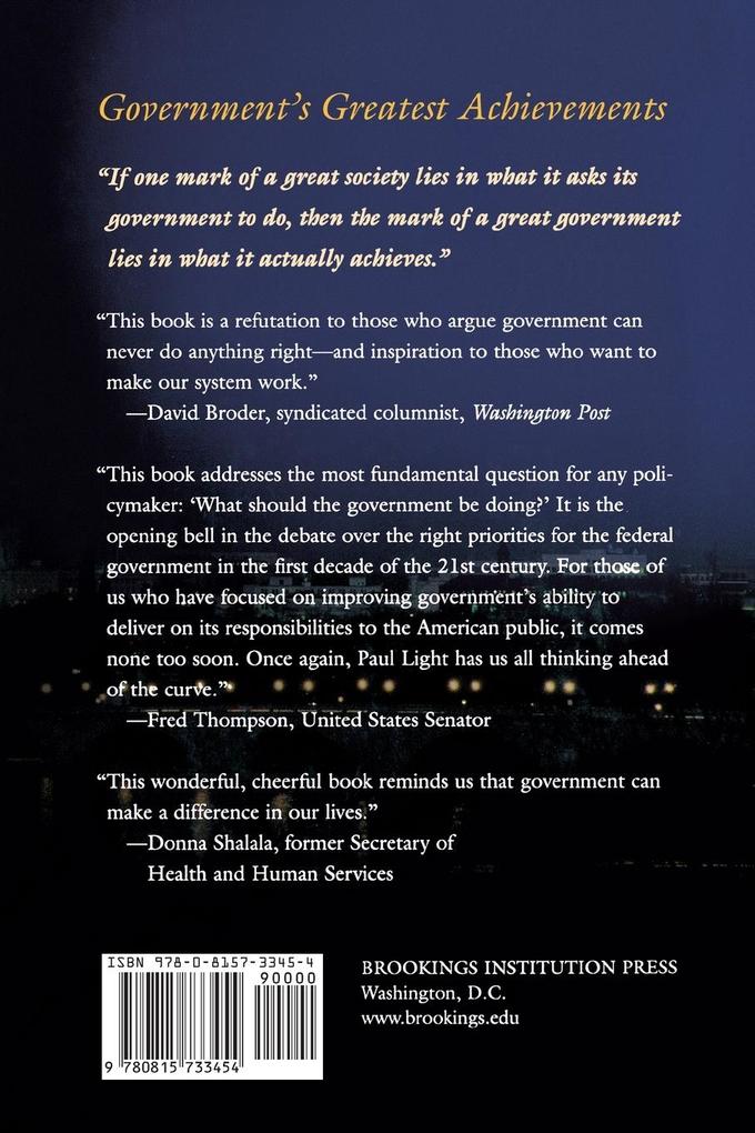Weitere Ansicht: Government's Greatest Achievements | Paul C. Light