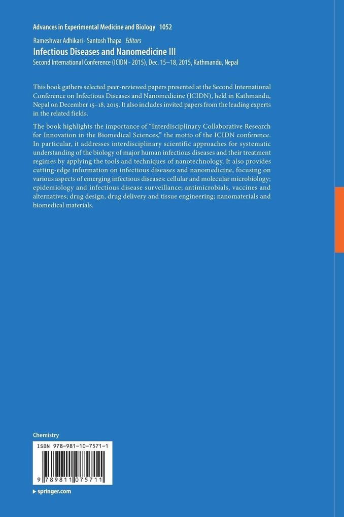 Weitere Ansicht: Infectious Diseases and Nanomedicine III