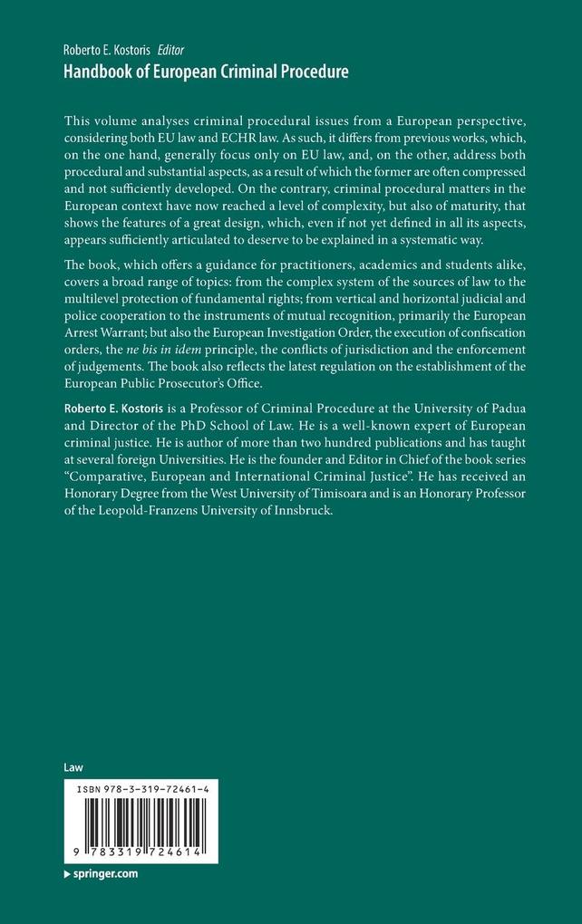 Weitere Ansicht: Handbook of European Criminal Procedure