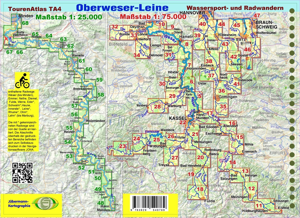 Weitere Ansicht: TourenAtlas 04. Oberweser-Leine Wasserwandern 1 : 75 000 | Erhard Jübermann