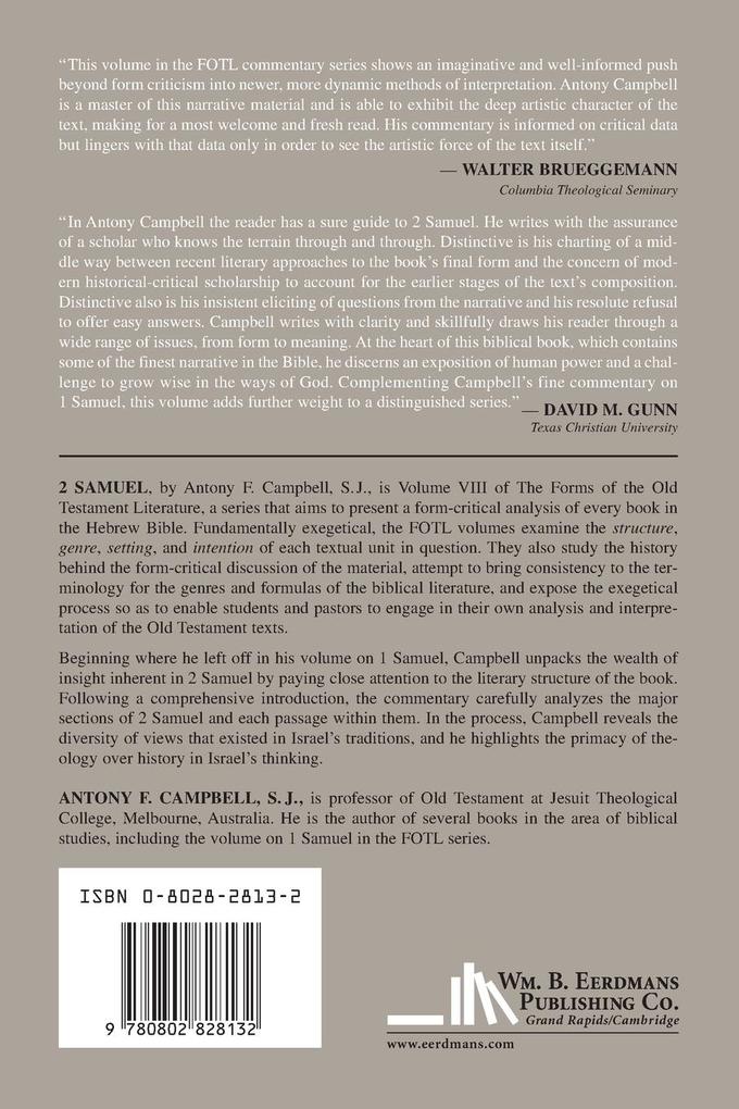 Weitere Ansicht: 2 Samuel | Antony F. Campbell