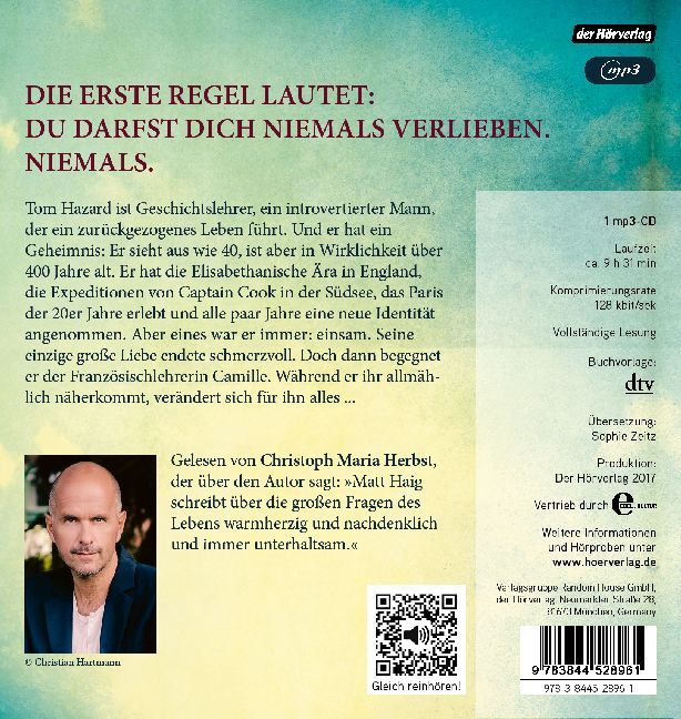 Weitere Ansicht: Wie man die Zeit anhält, 1 Audio-CD, 1 MP3 | Matt Haig