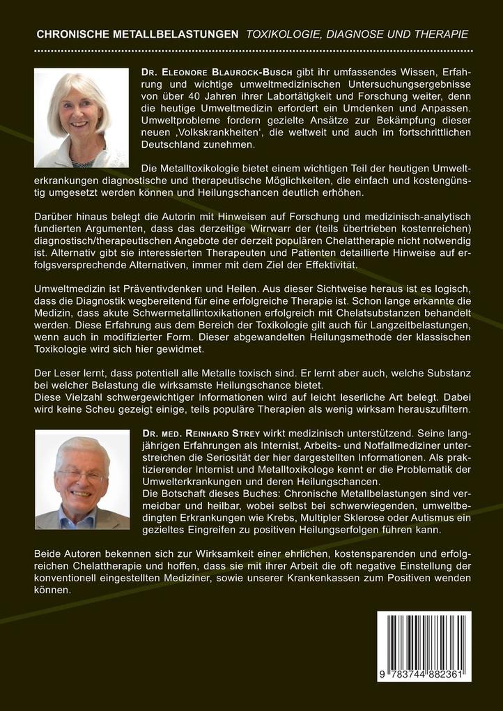 Weitere Ansicht: Chronische Metallbelastungen | Eleonore Blaurock-Busch, Reinhard Strey
