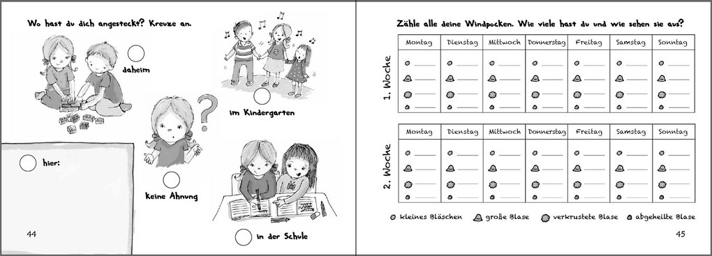 Weitere Ansicht: Wilma und die Windpocken - Das Bilder-Erzählbuch für Kinder, die Windpocken haben oder mehr darüber wissen wollen | Sigrun Eder, Caroline Oblasser, Evi Gasser